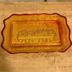 VINTAGE TIARA GLASS PLATE LAST SUPPER